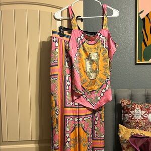 Rachel Zoe Pink and Orange Patterned Ensemble